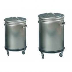 Round waste bin with removable lid