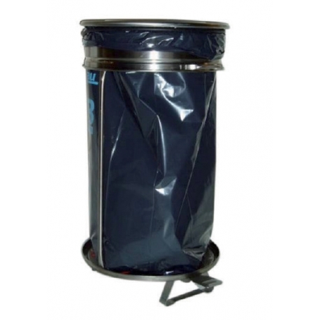 Round pedal-operated waste bin with removable lid