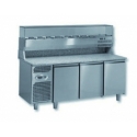 Ventilated negative refrigerated pizza prep worktable - 400 x 600 - depth 800