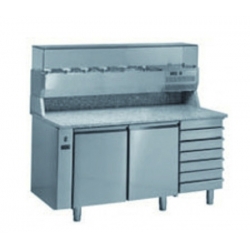 Ventilated positive refregerated pizza prep worktable 400 x 600 - prof 800 - without generator