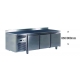 Ventilated positive refrigerated worktable - 400 x 600 - prof 700 - without generator : Dimensions:1900 x 700 x 850, Top:Without, Group:With, Tour:3 portes